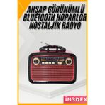 İn3dex Bluetooth Hoparlör Usb-Sd Kart Girişli LED Fenerli Pilli Nostalji Radyo - Standart