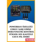 İn3dex Bluetooth Kulaklık ve Akıllı Saat Seti Dijital Göstergeli Bildirim Alarm - Altın - Siyah - 35 - 48 mm - Standart