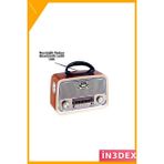İn3dex Bluetooth Nostaljik Radyo Klasik Tasarım Taşınabilir Ses Sistemi - Ahşap - Bej - Siyah