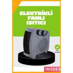 İn3dex Fanlı Elektrikli Isıtıcı Termostatlı Hızlı Isıtma Güvenli - 1 W