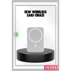 İn3dex iPhone Serileri Uyumlu Magsafe Manyetik Araç Telefon Tutucu Şarj - Ahşap - Bej - Siyah