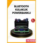 İn3dex Kablosuz Bluetooth Kulaklık 3D Ses Powerbank Şarj Kutusu E10 - Ahşap - Bej - Siyah - Standart
