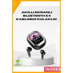 İn3dex Kablosuz Kulaklık Gürültü Engelleme Hd Ses Akıllı Ekranlı Şarj Kutusu - Ahşap - Bej - Siyah - Standart