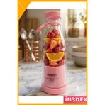 İn3dex Kablosuz Taşınabilir Blender Smoothie ve Meyve Karıştırıcı USB Şarjlı - Ahşap - Siyah
