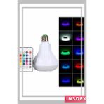 İn3dex Kumandalı Rgb LED Işık Bluetooth Hoparlör Ses Lambası Renkli Ampul - Standart