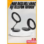 İn3dex Manyetik Araç Içi Telefon Tutucu Magsafe Uyumlu 360 Derece Döner - Standart - 000-Siyah