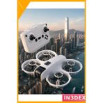 İn3dex Mini Drone Işıklı Çift Batarya Yedek Pervane Kameralı - Ahşap - Bej - Siyah