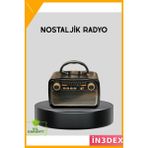 İn3dex Nostaljik Bluetooth Hoparlör Ahşap Doku LED Işıklı Müzik Kutusu - Standart