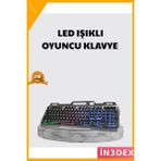 İn3dex Rgb Işıklı Oyuncu Klavye Mouse Seti Türkçe Q Dpı Ayarlı - Beyaz