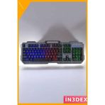 İn3dex Rgb Işıklı Oyuncu Klavyesi Q Türkçe Mouse Hediyeli Set - Beyaz
