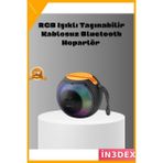 İn3dex Rgb Işıklı Taşınabilir Bluetooth Hoparlör 8 Saat Pil Güçlü Bas - Standart