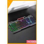 İn3dex Rgb Işıklı USB Oyuncu Klavye Seti Mouse Hediyeli Q Klavye - Beyaz