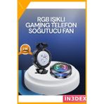 İn3dex Rgb LED Telefon Soğutucu Fan Yüksek Hızlı Oyuncu Soğutucu - Açık Sarı - Standart