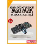 İn3dex Rgb Mekanik Hissiyatlı Oyuncu Klavye ve Mouse Seti PG8018 - Beyaz