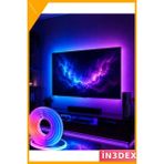 İn3dex Rgb Neon LED Şerit Işık 5m USB Uzaktan Kumanda Müzik Modlu IP67 - 00 Beyaz - Standart
