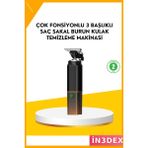 İn3dex Şarjlı 3'ü 1 Arada Erkek Bakım Seti Saç Sakal Burun Kesme - Altın - Siyah - 35 - 48 mm - Standart