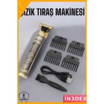İn3dex Şarjlı Saç ve Sakal Tıraş Makinesi Profesyonel Fırçasız Motor 1400MAH - Altın - Siyah - 35 - 48 mm - Standart