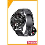 İn3dex Tam Dokunmatik Akıllı Saat Bluetooth Çağrı Nabız Adım Sayar Uyku Takibi - Altın - Siyah - 35 - 48 mm - Standart