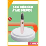 İn3dex USB Şarjlı Elektrikli Ayak Törpüsü Nasır ve Kallus Giderici - Standart - Ahşap - Bej - Siyah