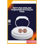 İn3dex USB Şarjlı Katlanabilir Mini Boyun Vantilatörü 3 Hız Ayarlı - 02-Sarı - Standart