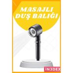 İn3dex Yüksek Basınçlı 3 Kademeli Masaj Duş Başlığı Taraklı - Standart