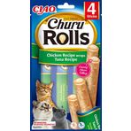 INABA Churu Rolls yan ürün içermez,%40 tavuk eti ve%33 ton balığı, kedi, şekersiz, tabletleri saklamak için mükemmel, 40 g (1'li paket) Japonya'dan kedi atıştırmalıkları