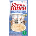 INABA Yavru Kedi Churu, Tahılsız Kremalı, Püre Yalanabilir Kedi DHA, EPA, E Vitamini ve Taurin ile İkramlar, Her Biri 0.5 Oz, 4 Tüp (1 Paket), Ton Balığı Tarifi