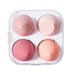 INAIVU Makyaj Fondöten Sünger Seti 4 Parça Saklama Kılıflı, Kusursuz Güzellik Blender Yumurta Kuru ve Islak Sıvı Kullanımı, BB Krem, Kapatıcı, Gevşek Toz Pişirme, Lateks İçermeyen Gözler Yüz Kozmetik Puflar