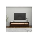 Inarch Batı LED Işıklı 2 Kapaklı TV Sehpası – 150 cm – Minimal Tasarım, Ceviz