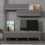 Inarch Dızayn Amsterdam Style Tv Unitesi Alt Ve Ust Modul Takim Antrasit/Ciragan