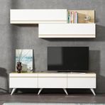 Inarch Dızayn Amsterdam Style Tv Unitesi Alt Ve Ust Modul Takim Beyaz/Safir Mese