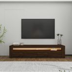 İnarch Dizayn Batı Led Işıklı, 2 Kapaklı Tv Ünitesi, Tv Sehpası Ceviz