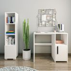 İnarch Dizayn Kuzey Çalışma Masası ve Kitaplık Set Beyaz - 90 cm