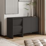İnarch Dizayn Laris 130 cm Modern Konsol – 4 Kapaklı, Yüksek Ayaklı, Minimalist Tasarım - Antrasit