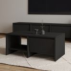 İnarch Dizayn Laris Kapaklı Orta Sehpa – 90 cm Modern Tasarım - Renk - Siyah