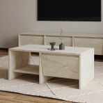 İnarch Dizayn Laris Kapaklı Orta Sehpa – 90 cm Modern Tasarım - Renk - Traverten