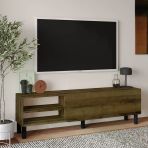 İnarch Dizayn River 150 Cm Modern Tv Sehpası – Kapaklı Ve Raflı Tasarım Antik Ceviz