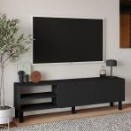 İnarch Dizayn River 150 Cm Modern Tv Sehpası – Kapaklı Ve Raflı Tasarım Antrasit