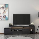 İnarch Dizayn T0014 LED Işıklı, Raflı Tv Sehpası, Oturma Odası Tv Ünitesi - Siyah - Renk