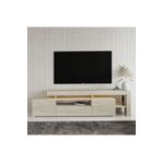 İNARCH DİZAYN T0014 Led Işıklı, Raflı Tv Sehpası, Oturma Odası Tv Ünitesi Traverten