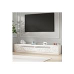 Inarch Dızayn T008 Arya Isikli Tv Sehpasi Orma Mermer/Beyaz Set