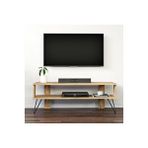 Inarch Duama TV Sehpası – Metal Ayaklı, Açık Raflı Tasarım, 120 cm, Antik Ceviz Kahverengi