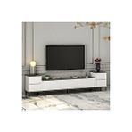 Inarch İmaj Tv Ünitesi Ve Komodin Takım Beyaz (mermer Desen) Beyaz - Siyah Mermer Desen