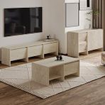 Inarch Laris Üçlü Set – Tv Sehpası, Konsol Ve Orta Sehpa Ile Modern Yaşam Alanları İçin Takım Beyaz