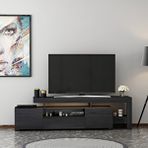 Inarch T0014 Led Işıklı Tv Sehpası, Tv Ünitesi, Ahşap Siyah Çok Renkli