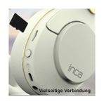 Inca IBK-503B Kablosuz 5.3 Bluetooth Hafıza Kart Destekli Kulak Üstü Kulaklık Beyaz 12 Saat Pil Ömrü 400MAH Dahili Pil Arama Yanıtlama/aramayı Sonlandırma/ses Kontrolü/duraklatma/başlatma - standart