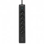 Inca Ipw-44tu 5 Port 2x Usb Type-c Akım Korumalı Led Tuşlu Priz 1.5m - Siyah Çocuk Koruma Özelliği 3 USB-A + 1 TYPE-C Giriş Akım Korumalı 5 Soket Güç Max. 3680 W