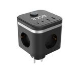 Inca IPW-47SY 3port 2x Usb+2x Type-C Akım Korumalı LED Tuşlu Duvar Priz - Siyah