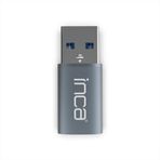 Inca IUSB-01TP USB Male To Type-C Female Converter Type-C 3.1 adaptör 5 Gbps'ye kadar süper hızlı veri aktarımını destekler USB A altın kaplama konektor bilgisayar ve şarj cihazı uyumlu