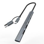 Inca IUTP-06TX USB 3.0 + 2x USB 2.0 + Type-C 3.1 Hub | 100W PD Güç | 5Gbps Hız | Alüminyum Kasa | Bilgisayar, Notebook, Tablet, Cep Telefonu Uyumlu | Tak Çalıştır 5 in 1